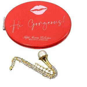 Fifth Avenue Saxaphone Brooch & Compact Mirror​​​​​